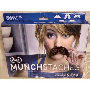 Fred MunchStaches Combination Cookie Stamper & Cutters 5 Mustache Styles